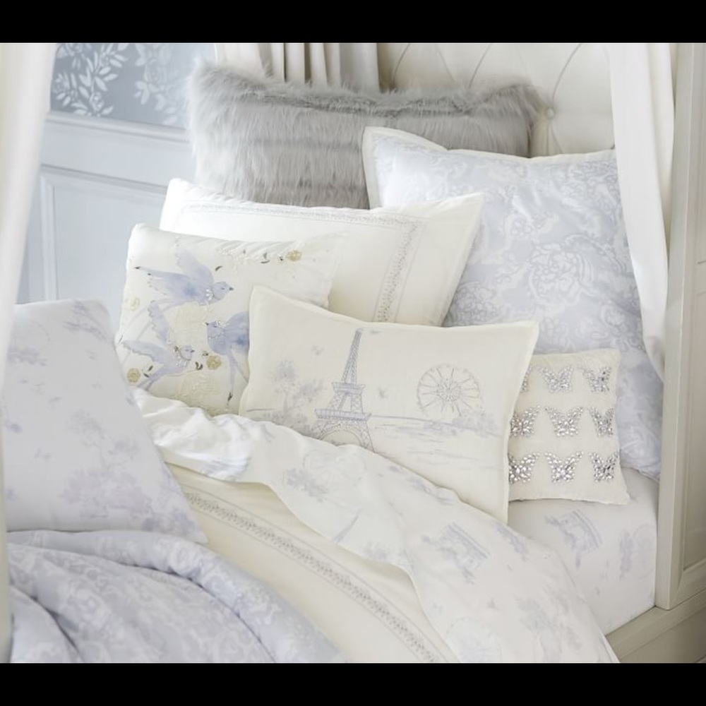 Pottery Barn Kids Monique Lhullier Something Blue Complete Twin Bedding Set